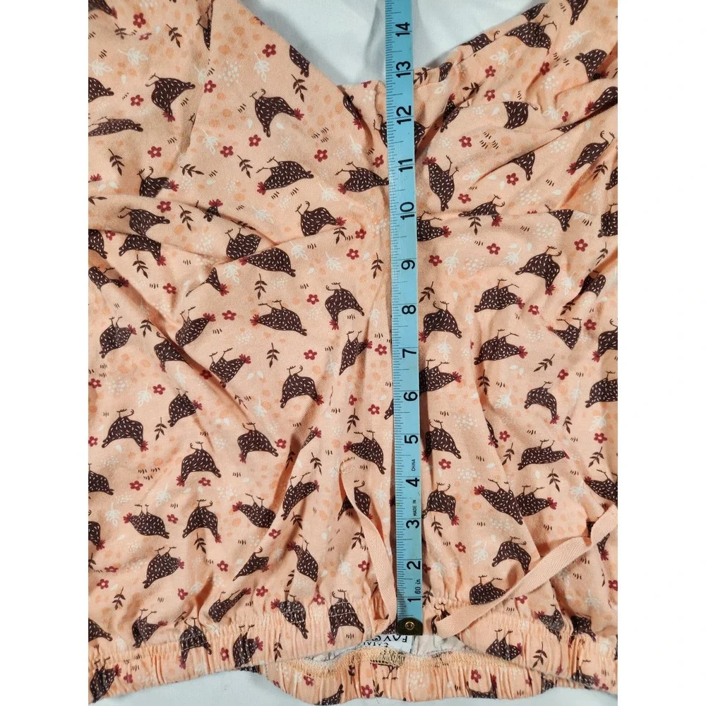 Chicken Pajamas! Catalog Favorites 100% Cotton Peach Pajama Set Size Large‎